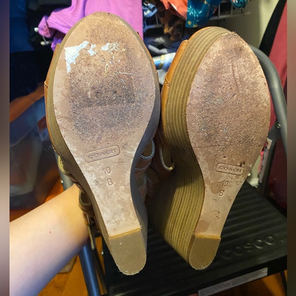 Leather Coach wedges - Picture 3 of 4